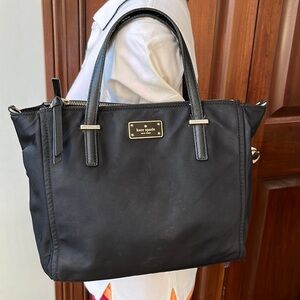 Kate Spade  Tote  Nylon  Triple compartment satchel  Black Size 9”h x 11”w x 3.5